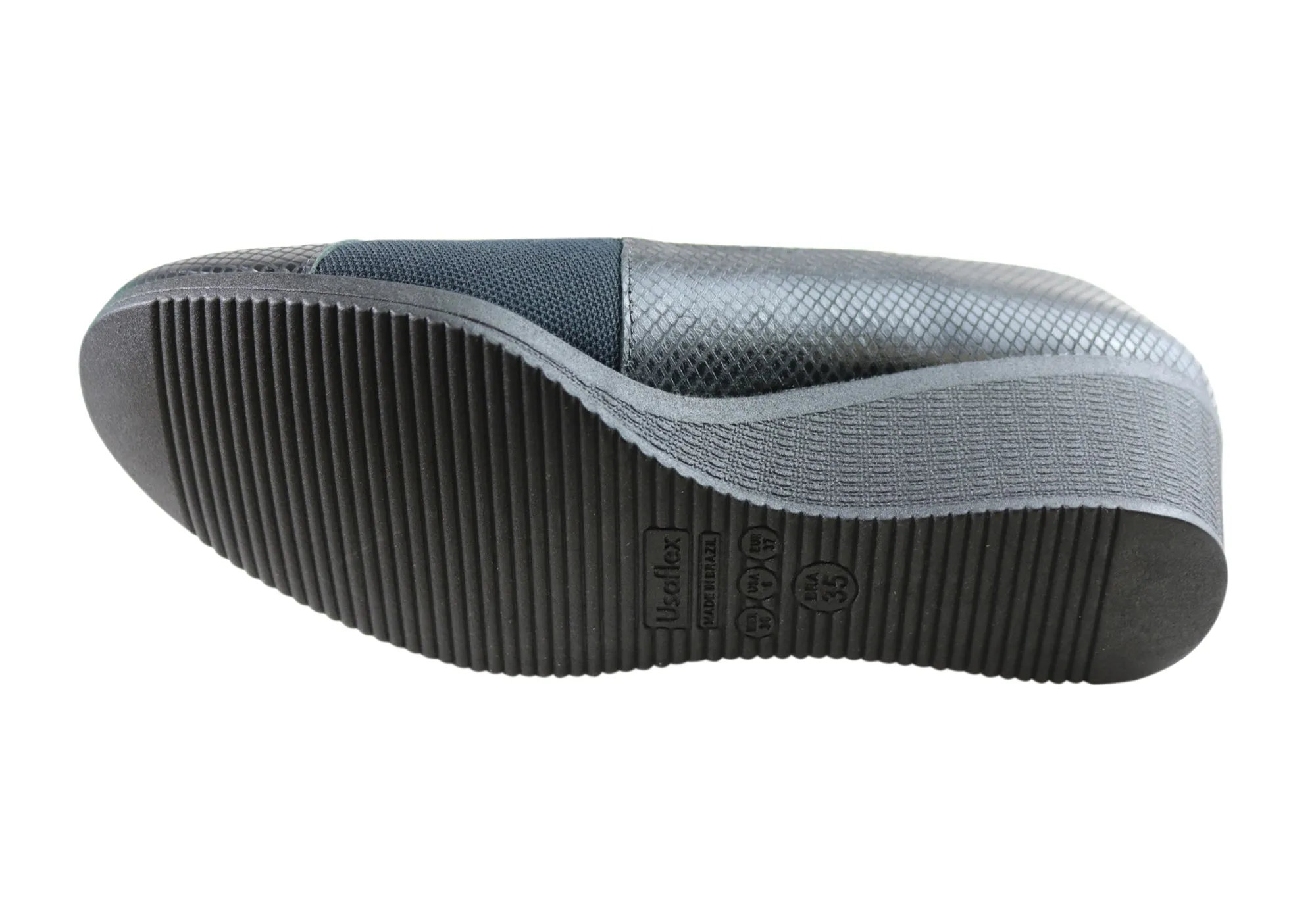 Usaflex Neva Chaussures Femmes à Talon Compensé en Cuir Confortables Fabriquées au Brésil Chaussures Usaflex