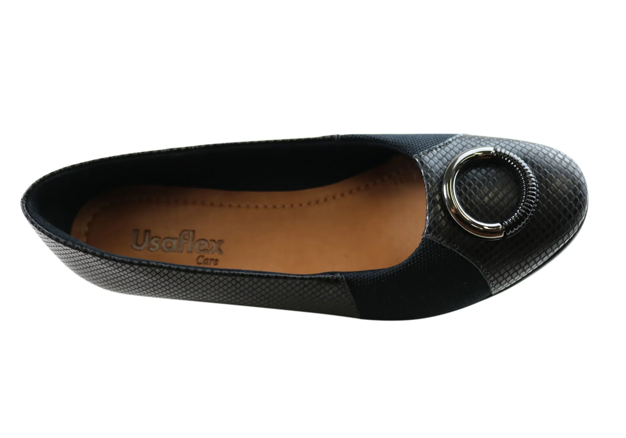Usaflex Neva Chaussures Femmes à Talon Compensé en Cuir Confortables Fabriquées au Brésil Chaussures Usaflex