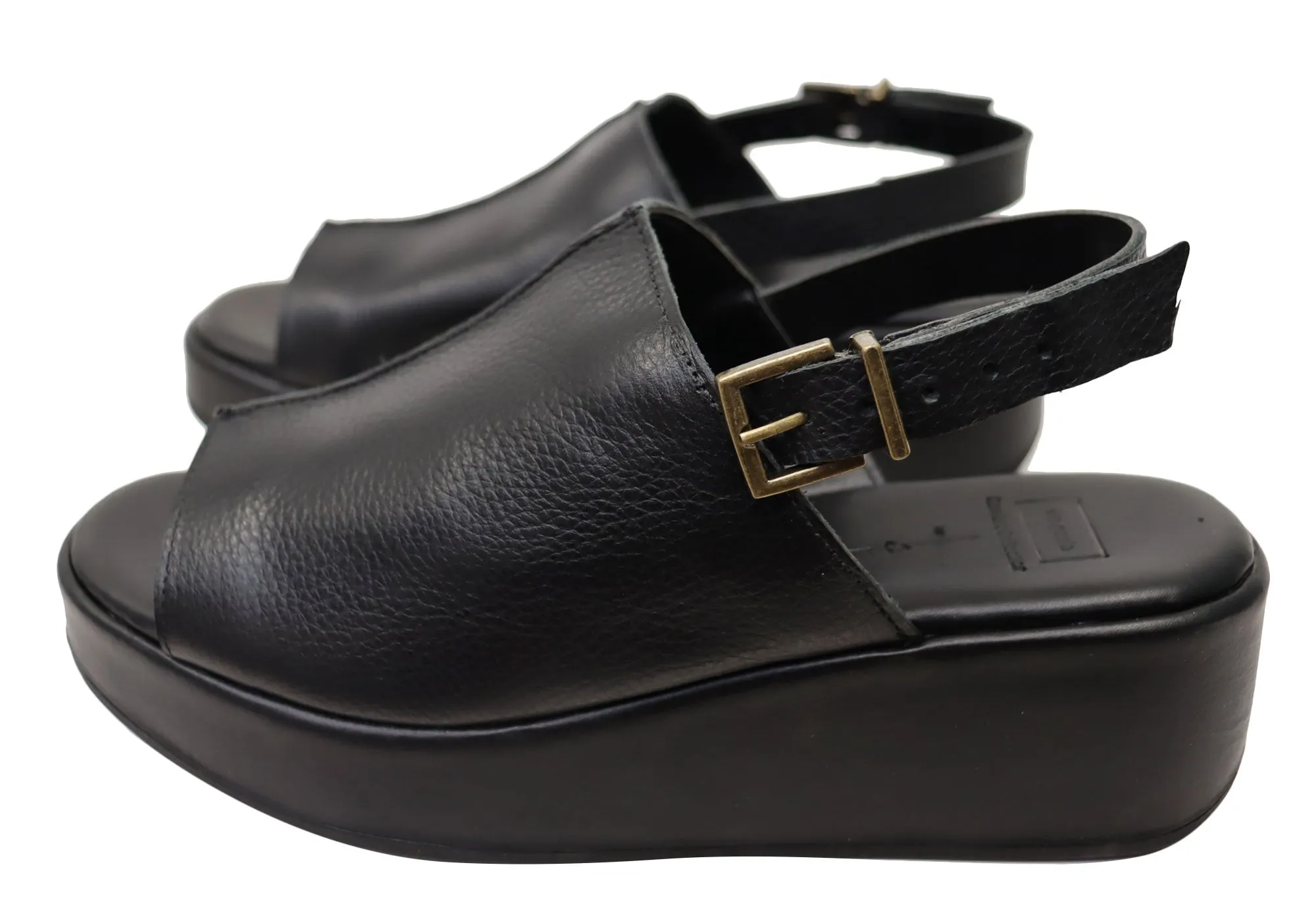 Via Paula Charlene Sandales Plateforme Confort Brésiliennes en Cuir pour Femme Via Paula Chaussures