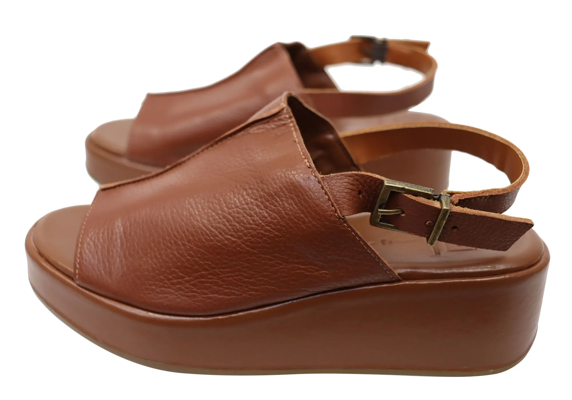 Via Paula Charlene Sandales Plateforme Confort Brésiliennes en Cuir pour Femme Via Paula Chaussures