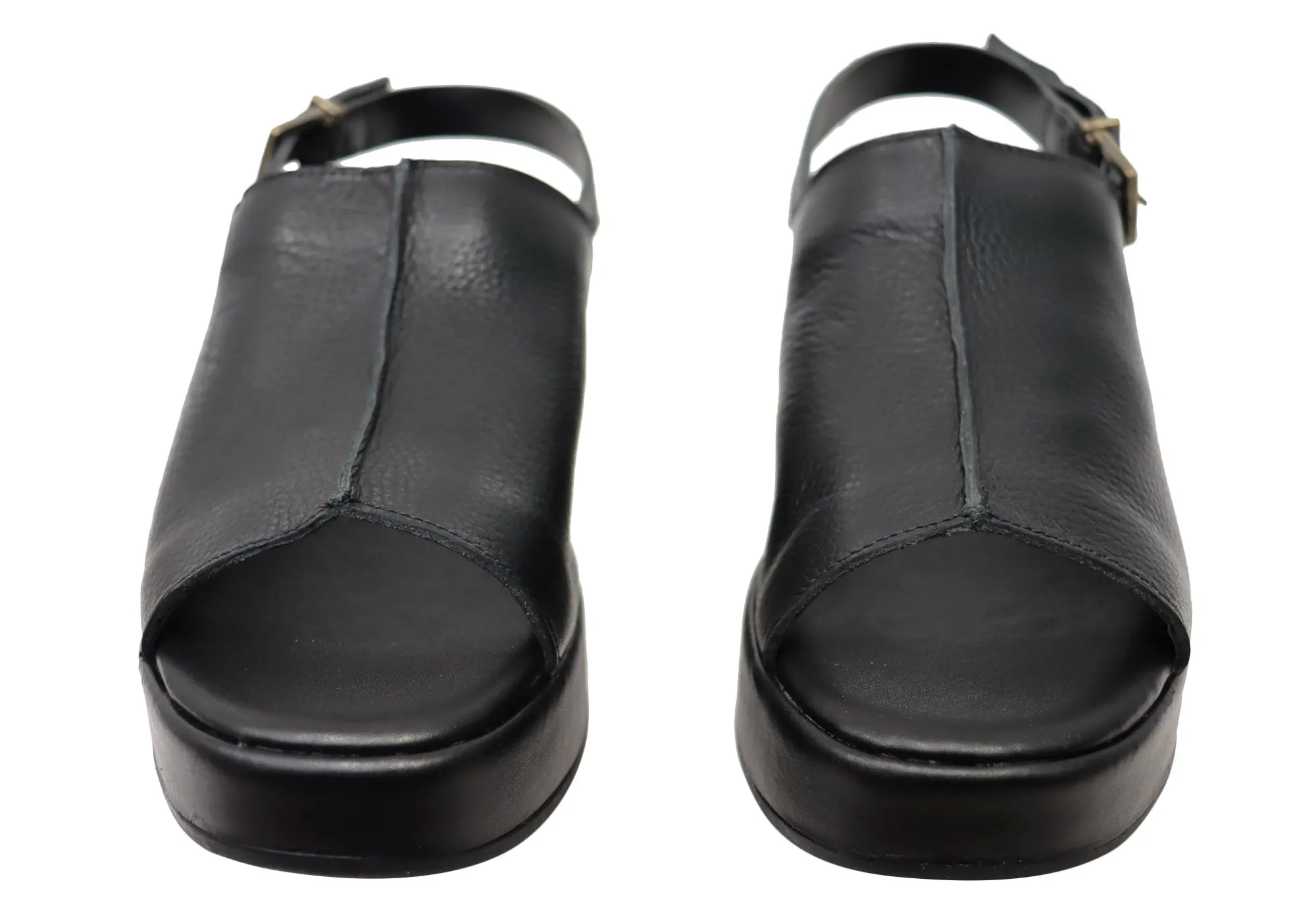 Via Paula Charlene Sandales Plateforme Confort Brésiliennes en Cuir pour Femme Via Paula Chaussures