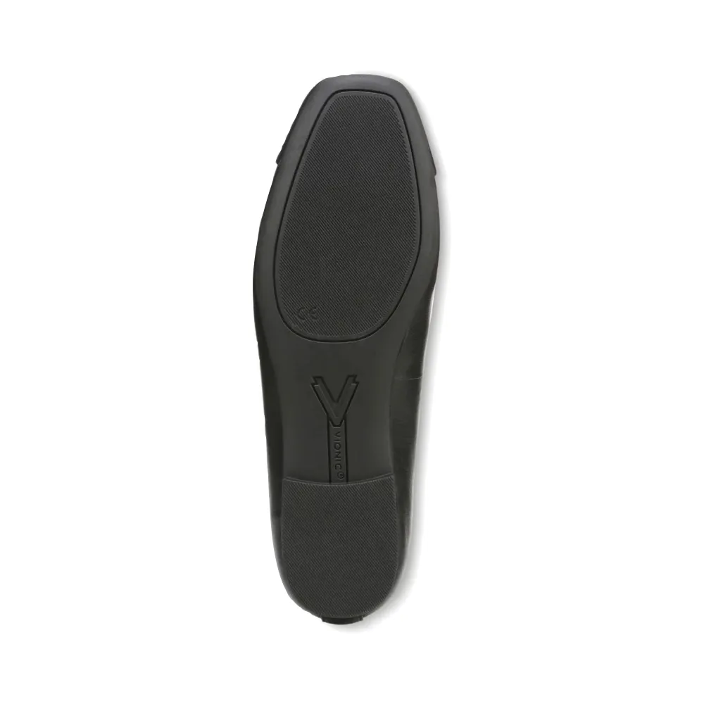 Vionic Femme Klara Bow Ballerine en Cuir Noir