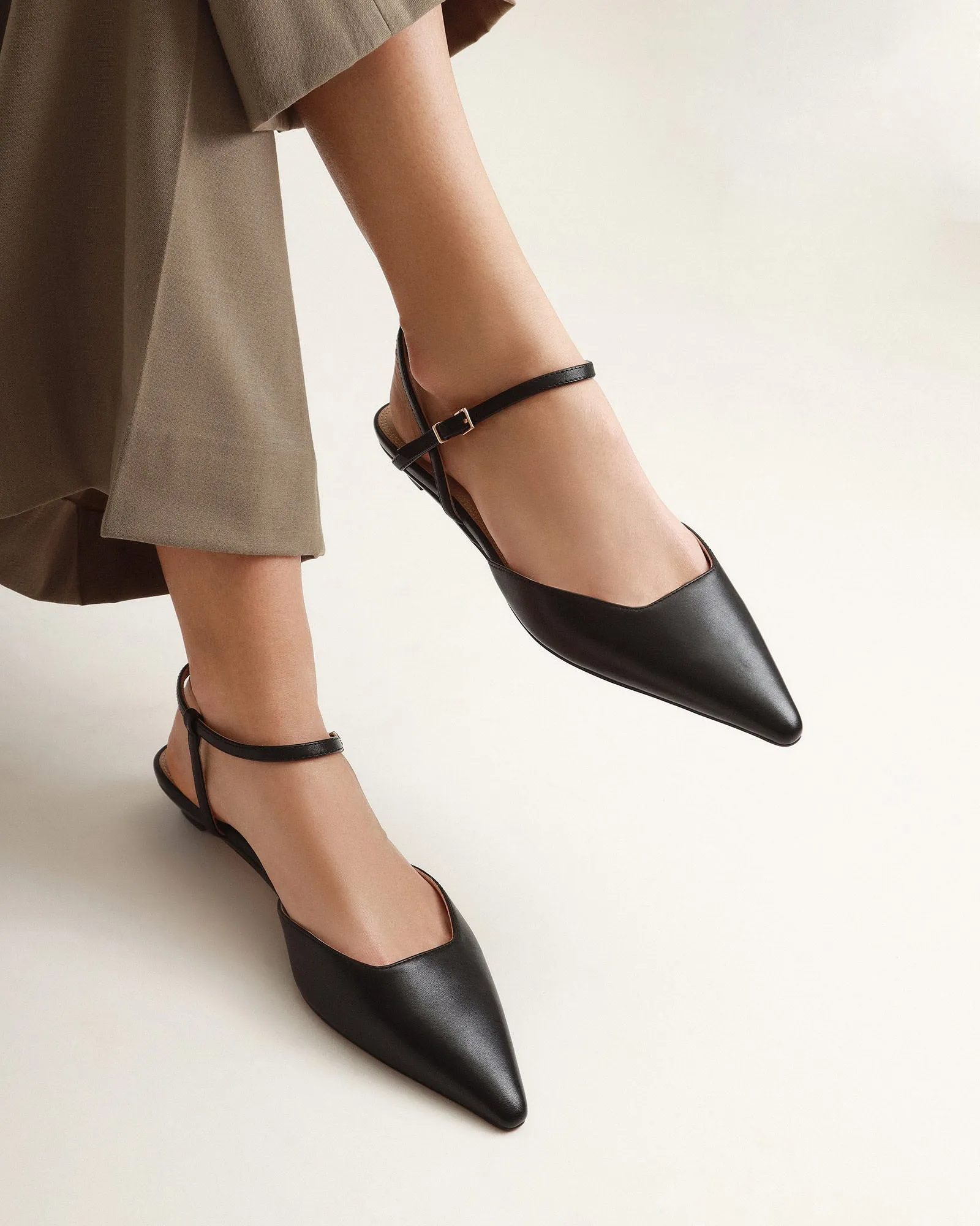 VIRGINIE BALLERINES NOIRES EN CUIR