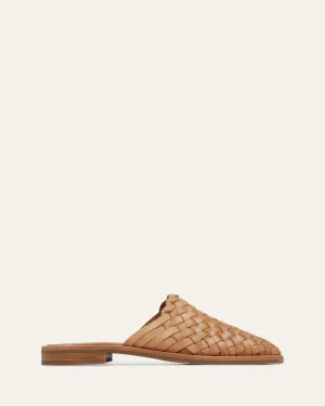WEAVER BALLERINES DÉCONTRACTÉES EN CUIR TAN