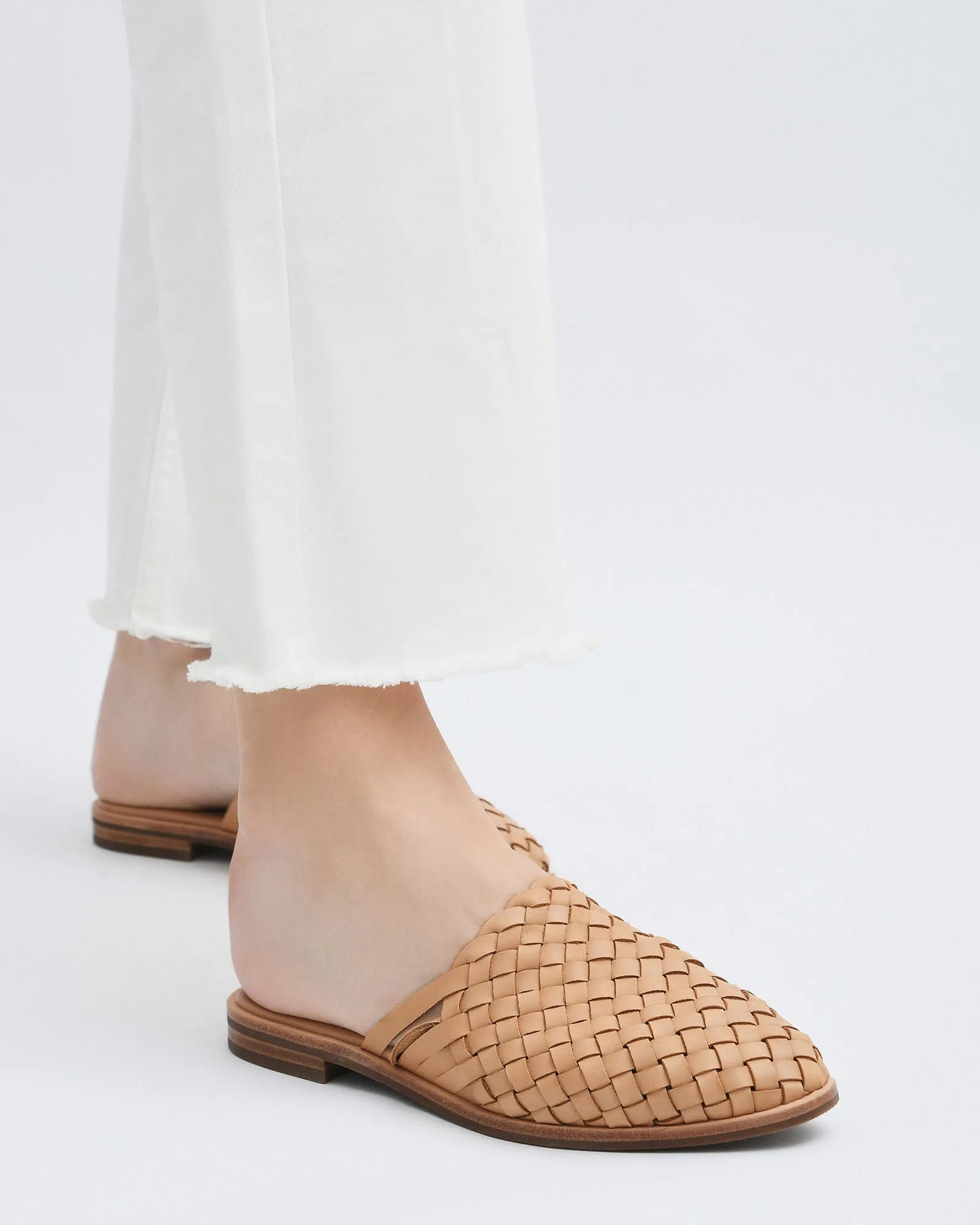 WEAVER BALLERINES DÉCONTRACTÉES EN CUIR TAN