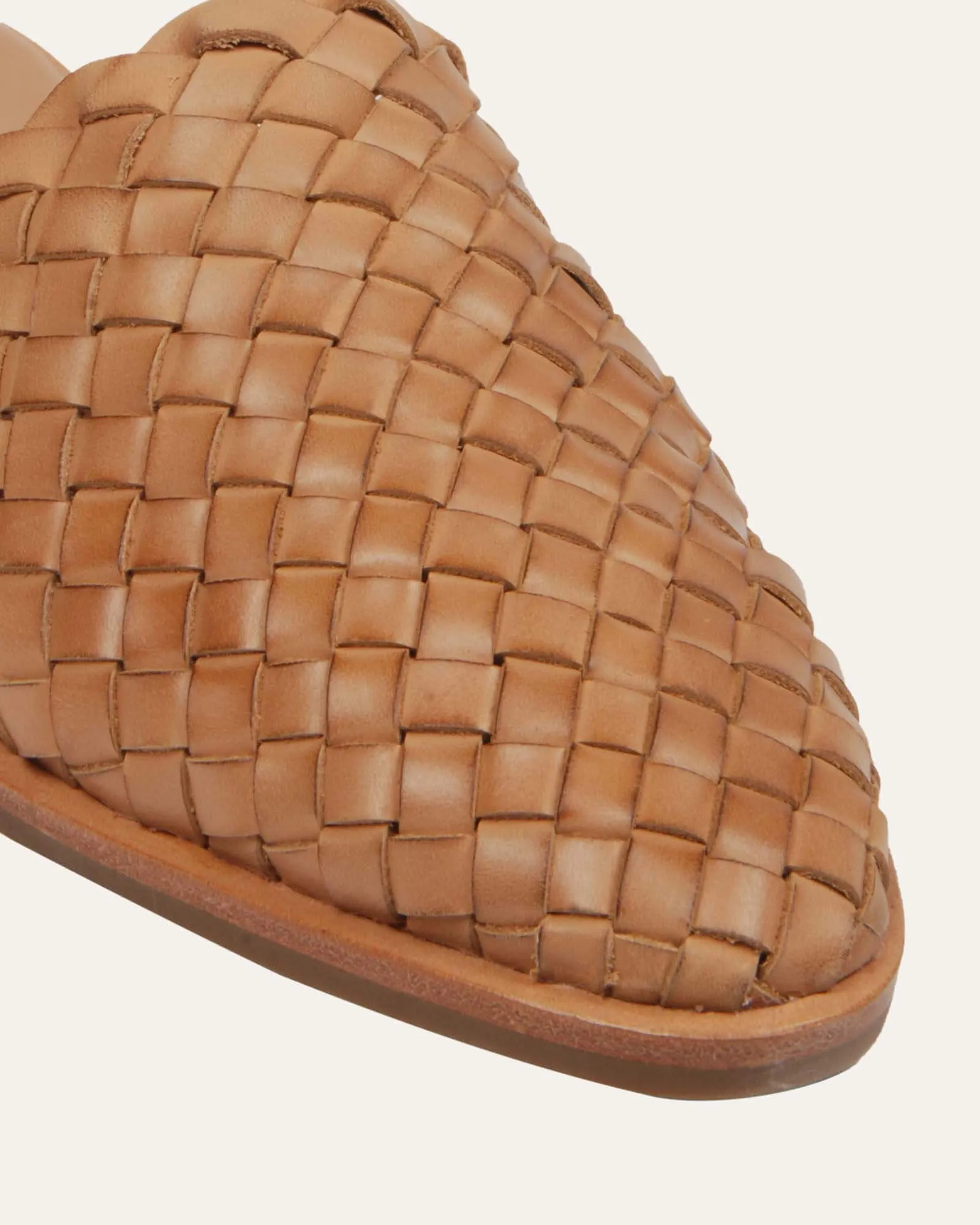 WEAVER BALLERINES DÉCONTRACTÉES EN CUIR TAN