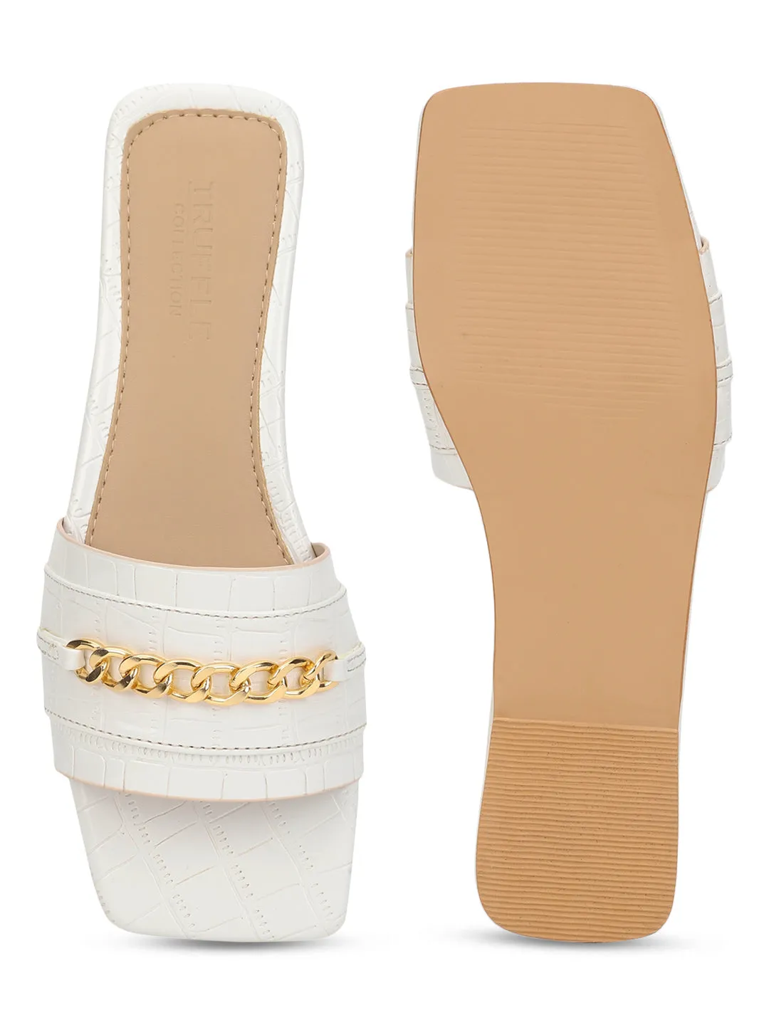 Mocassins à enfiler en croco blanc verni (TC-ST-002-WHT)