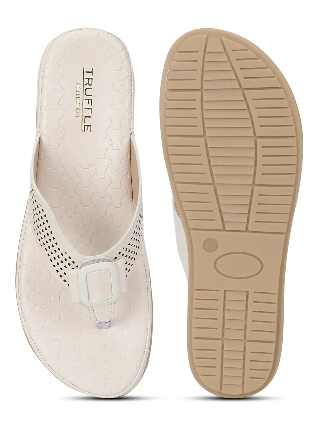 Escarpins blancs en PU à enfiler (TC-ST-015-WHT)