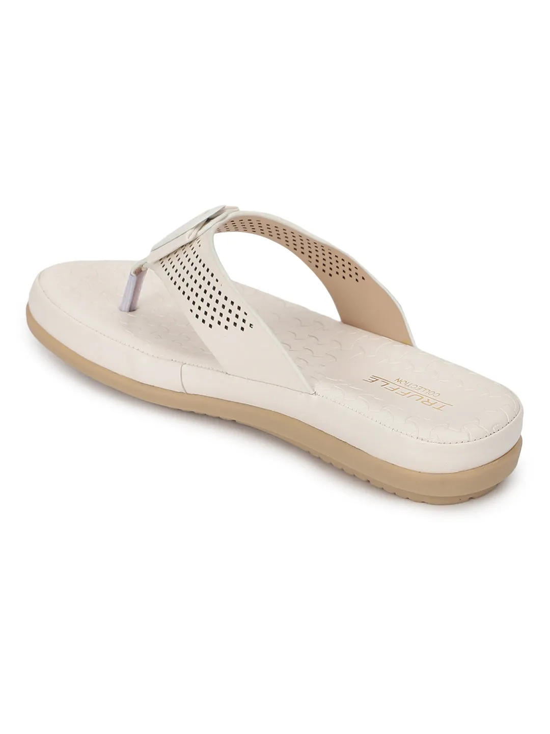 Escarpins blancs en PU à enfiler (TC-ST-015-WHT)