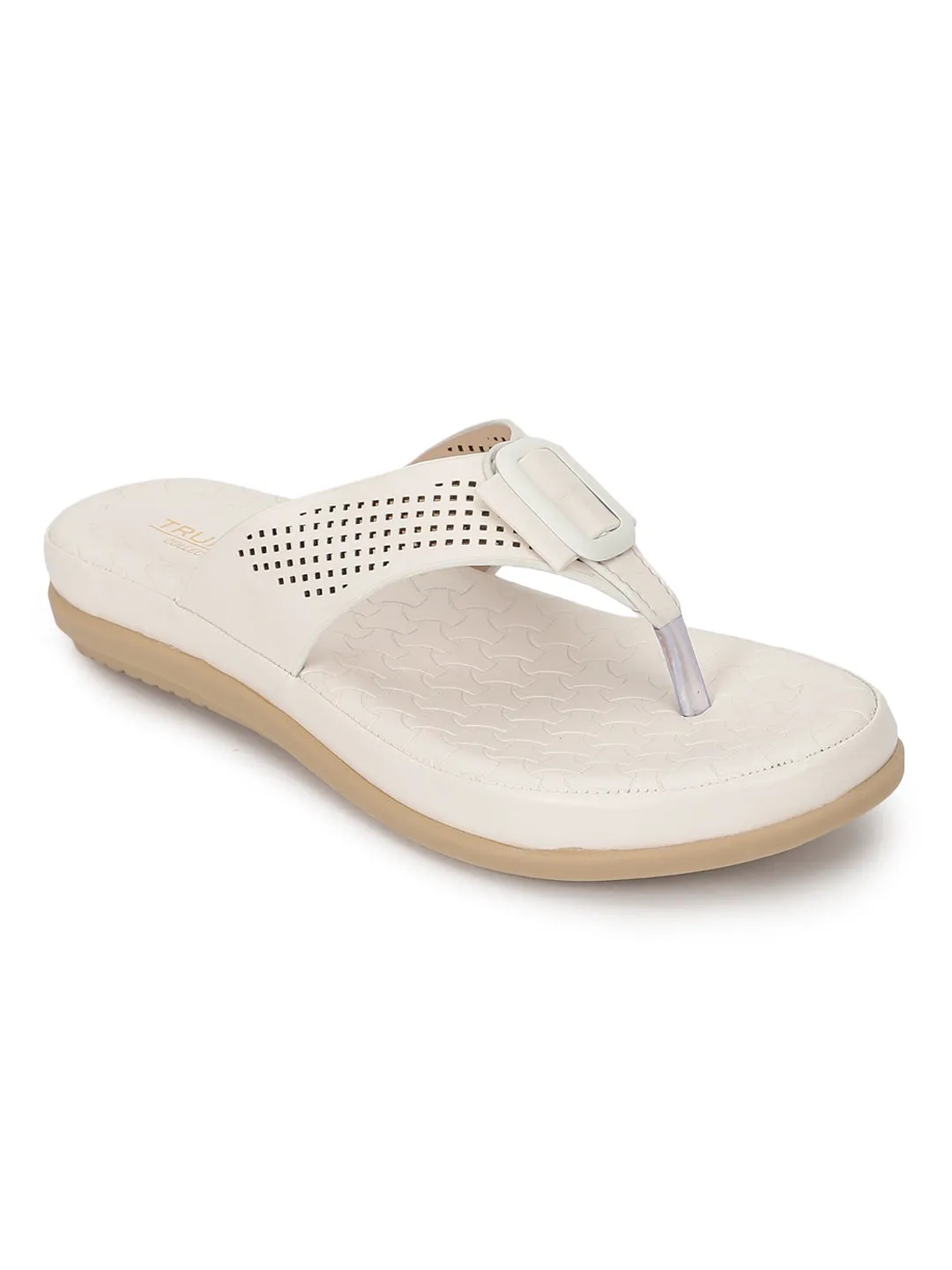 Escarpins blancs en PU à enfiler (TC-ST-015-WHT)