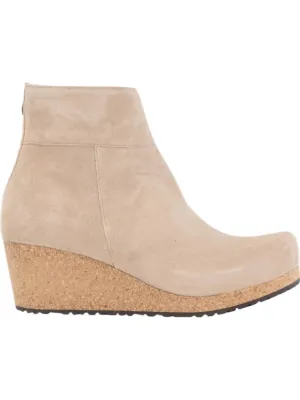 Bottes en suède et cuir pour femme en Warm Sand